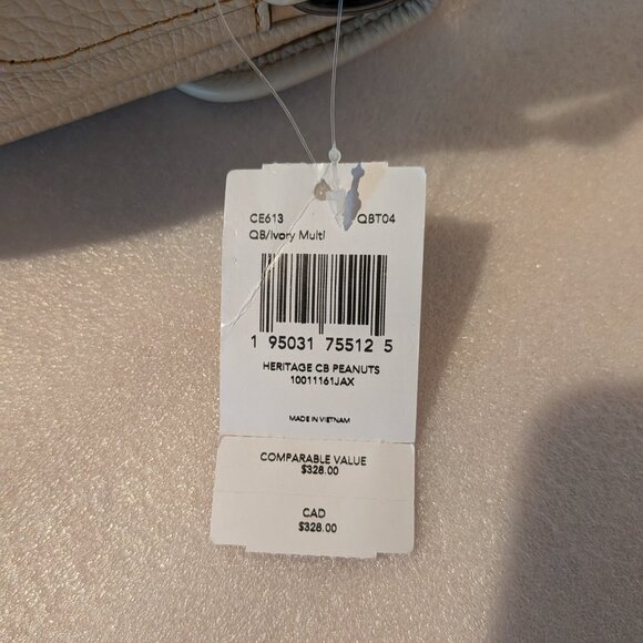 Coach X Peanuts Heritage Crossbody With Snoopy Motif Ivory Multi CE613 - Picture 9 of 9